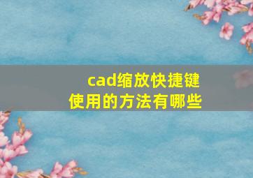 cad缩放快捷键使用的方法有哪些