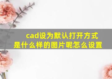 cad设为默认打开方式是什么样的图片呢怎么设置