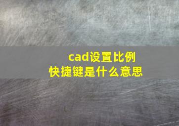 cad设置比例快捷键是什么意思