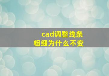 cad调整线条粗细为什么不变