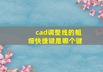 cad调整线的粗细快捷键是哪个键