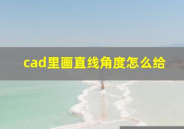 cad里画直线角度怎么给