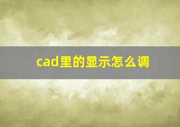 cad里的显示怎么调