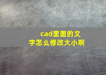 cad里面的文字怎么修改大小啊