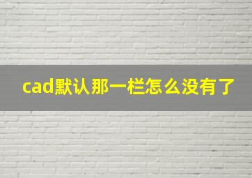 cad默认那一栏怎么没有了