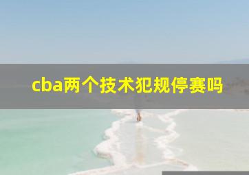 cba两个技术犯规停赛吗