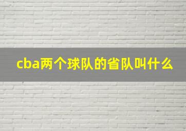 cba两个球队的省队叫什么