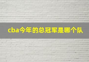 cba今年的总冠军是哪个队