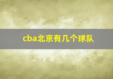 cba北京有几个球队