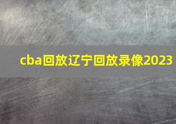 cba回放辽宁回放录像2023