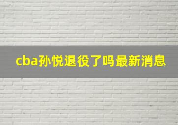 cba孙悦退役了吗最新消息