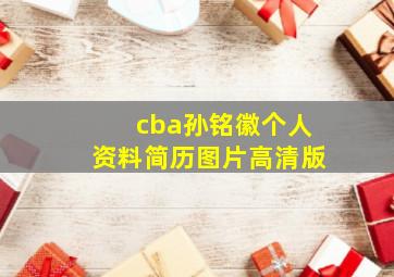 cba孙铭徽个人资料简历图片高清版