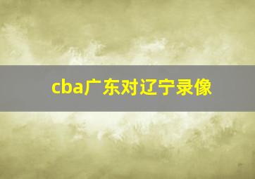 cba广东对辽宁录像