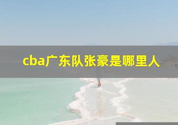 cba广东队张豪是哪里人