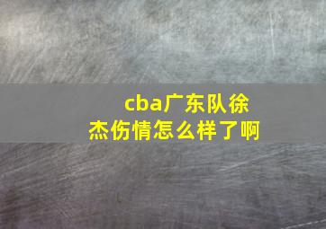 cba广东队徐杰伤情怎么样了啊