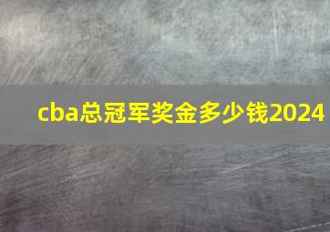 cba总冠军奖金多少钱2024