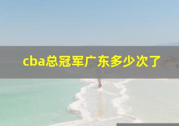 cba总冠军广东多少次了