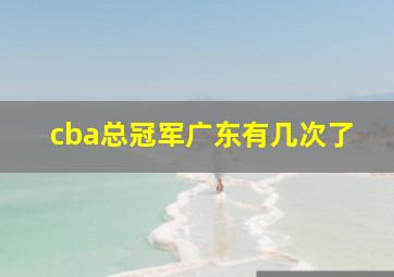 cba总冠军广东有几次了