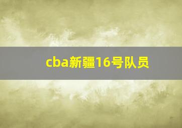 cba新疆16号队员