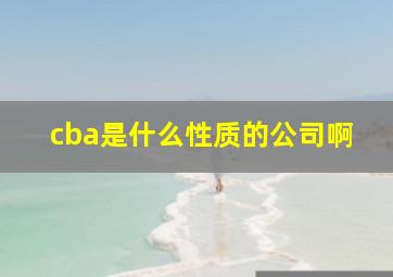 cba是什么性质的公司啊