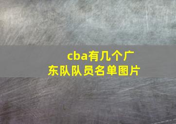 cba有几个广东队队员名单图片