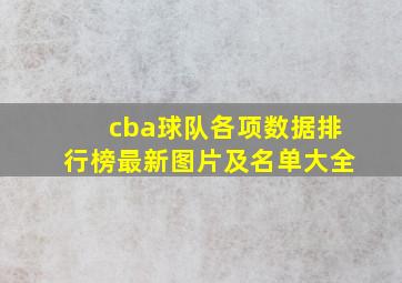 cba球队各项数据排行榜最新图片及名单大全