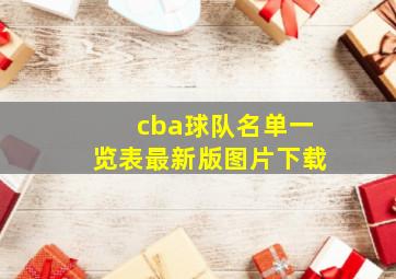 cba球队名单一览表最新版图片下载