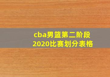 cba男篮第二阶段2020比赛划分表格