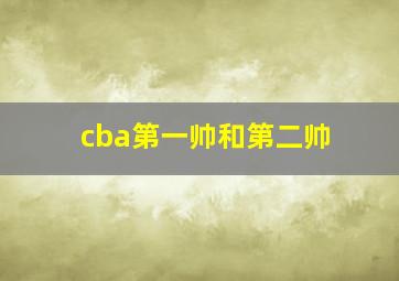 cba第一帅和第二帅