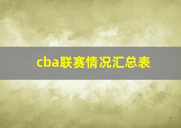 cba联赛情况汇总表