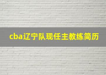 cba辽宁队现任主教练简历