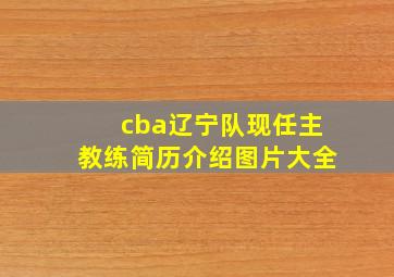 cba辽宁队现任主教练简历介绍图片大全