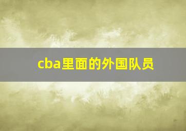 cba里面的外国队员