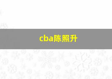 cba陈照升