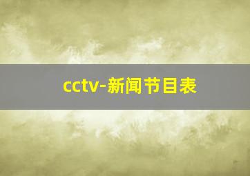 cctv-新闻节目表