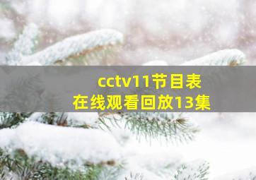 cctv11节目表在线观看回放13集