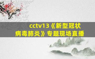 cctv13《新型冠状病毒肺炎》专题现场直播