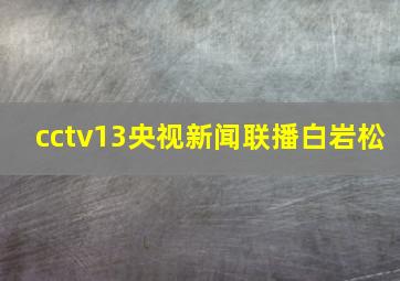 cctv13央视新闻联播白岩松