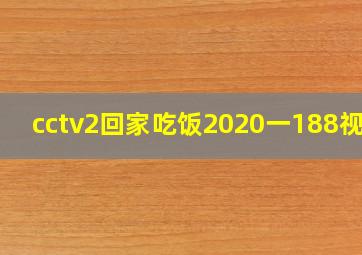 cctv2回家吃饭2020一188视频