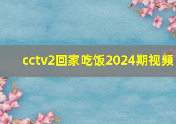 cctv2回家吃饭2024期视频