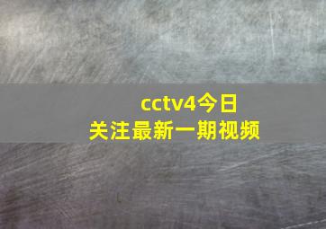 cctv4今日关注最新一期视频