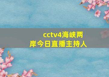 cctv4海峡两岸今日直播主持人