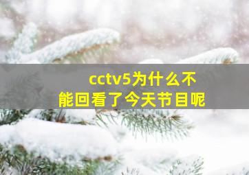 cctv5为什么不能回看了今天节目呢