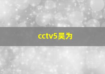 cctv5吴为