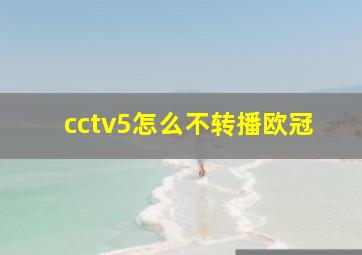 cctv5怎么不转播欧冠