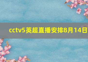 cctv5英超直播安排8月14日