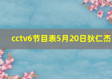 cctv6节目表5月20日狄仁杰