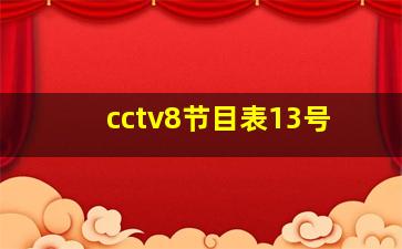 cctv8节目表13号