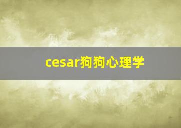 cesar狗狗心理学