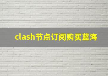 clash节点订阅购买蓝海